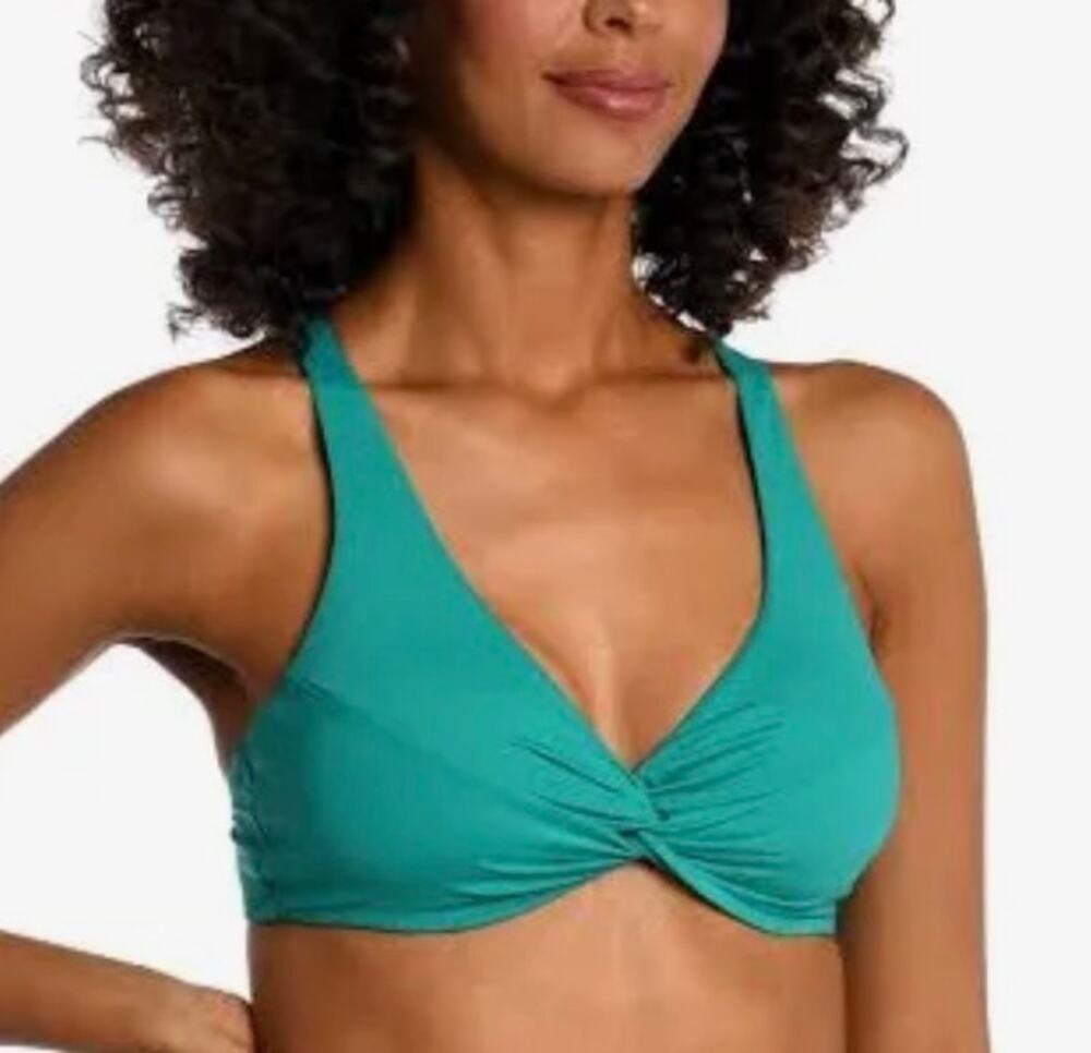 La Blanca Emerald Island Goddess Twist UW Bikini Top 10 NWT